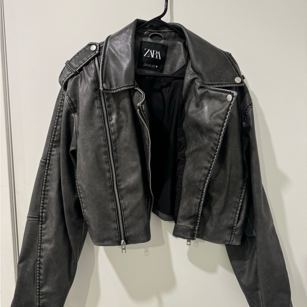 Zara faux leather jacket